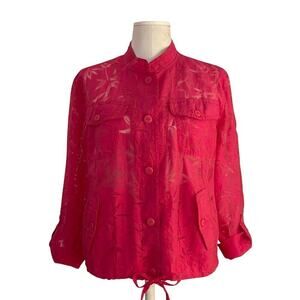 *Like New* Ruby Rd Pink Bolero-Type Jacket, 3/4 Length Sleeve | Size 14